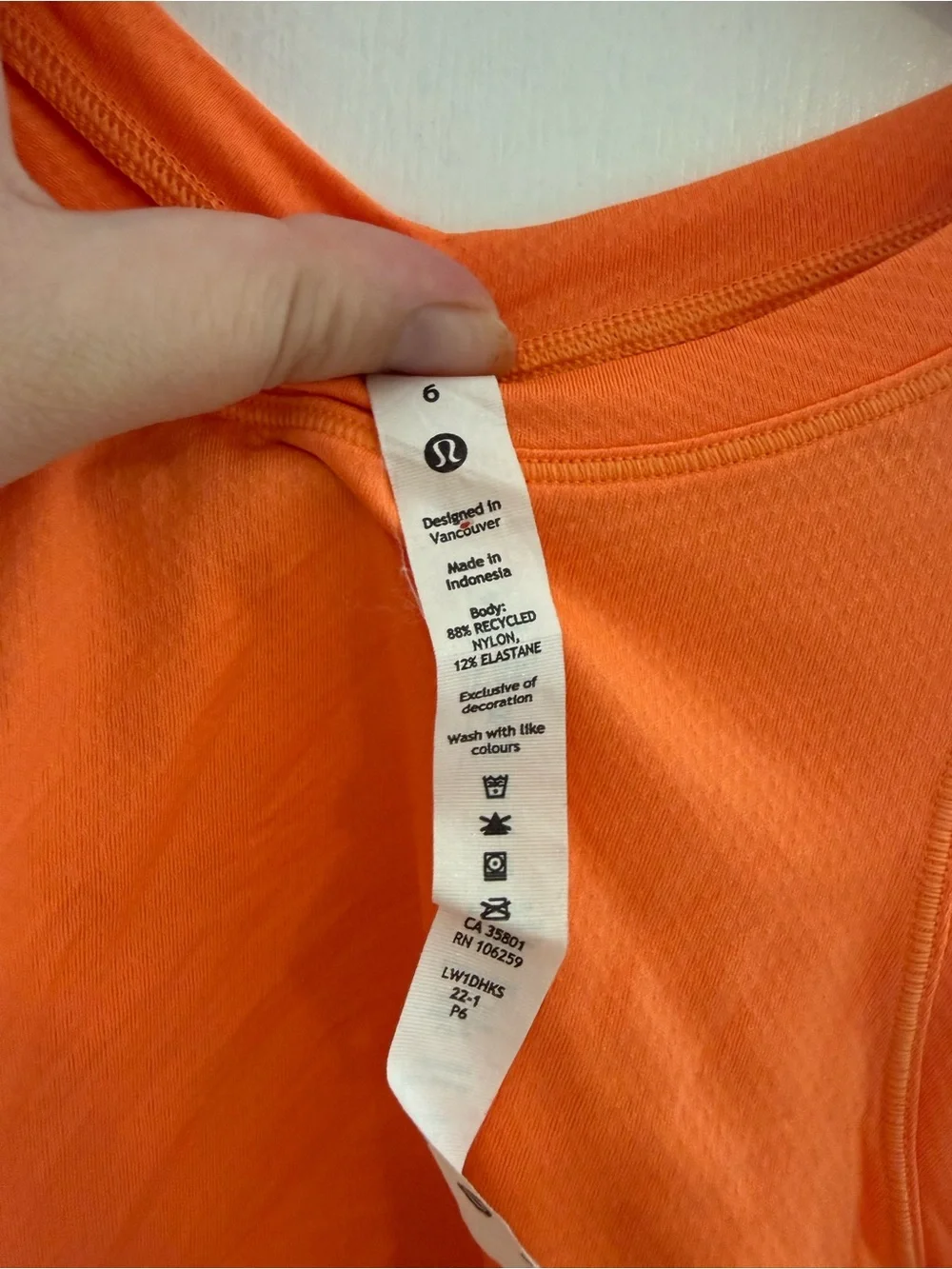 lululemon athletica Orange Cropped Tank